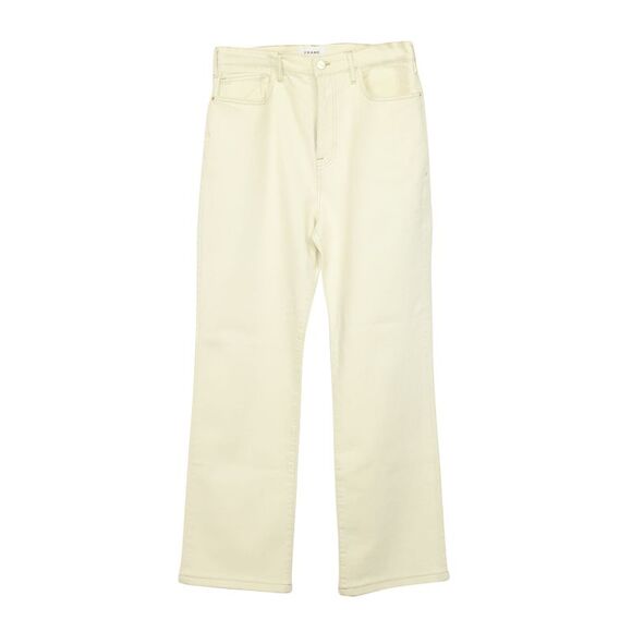 Frame Le Jane Boyfriend Jeans in White Cotton Denim
